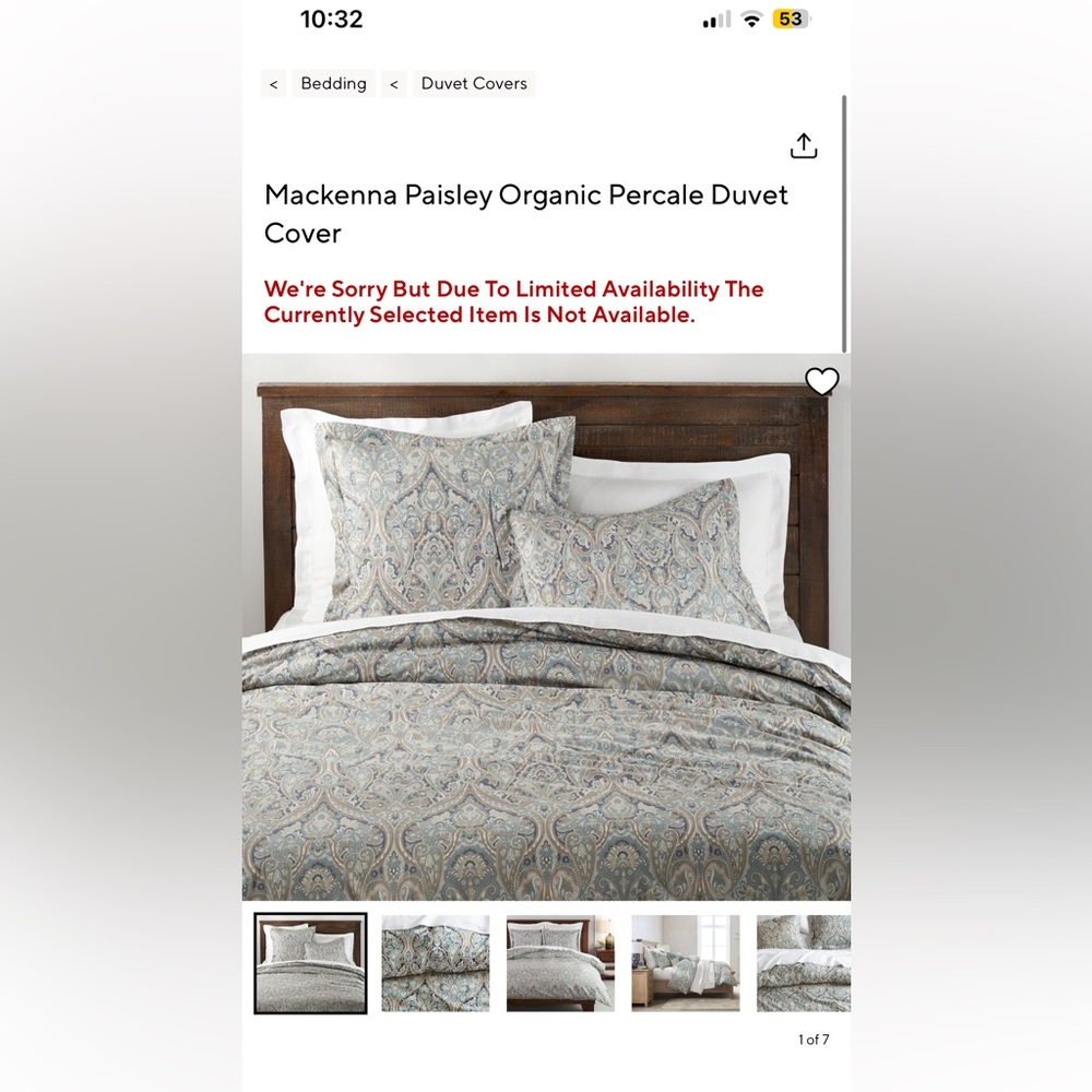 New Pottery Barn Makenna F/Q Blue Paisley Duvet Cover & 2 Standard Shams - S/3 - Picture 2 of 14
